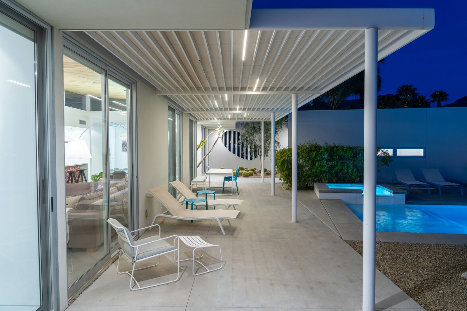 Pérgola bioclimática detalle lamas